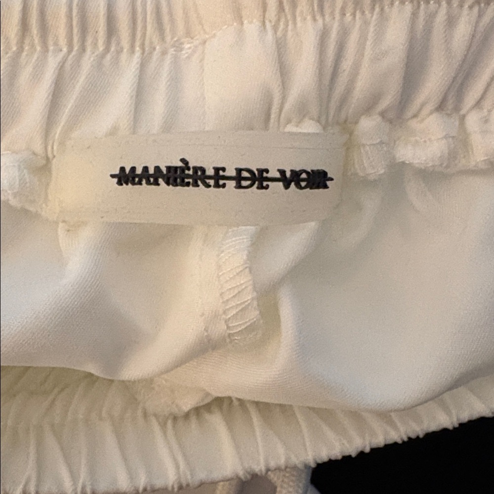 Maniere De Voir White Nylon Contrast Stitch Track Pants - Picture 6 of 9